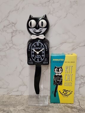 SUPER RARE 75th Anniversary Black Kit-Cat Klock Clock